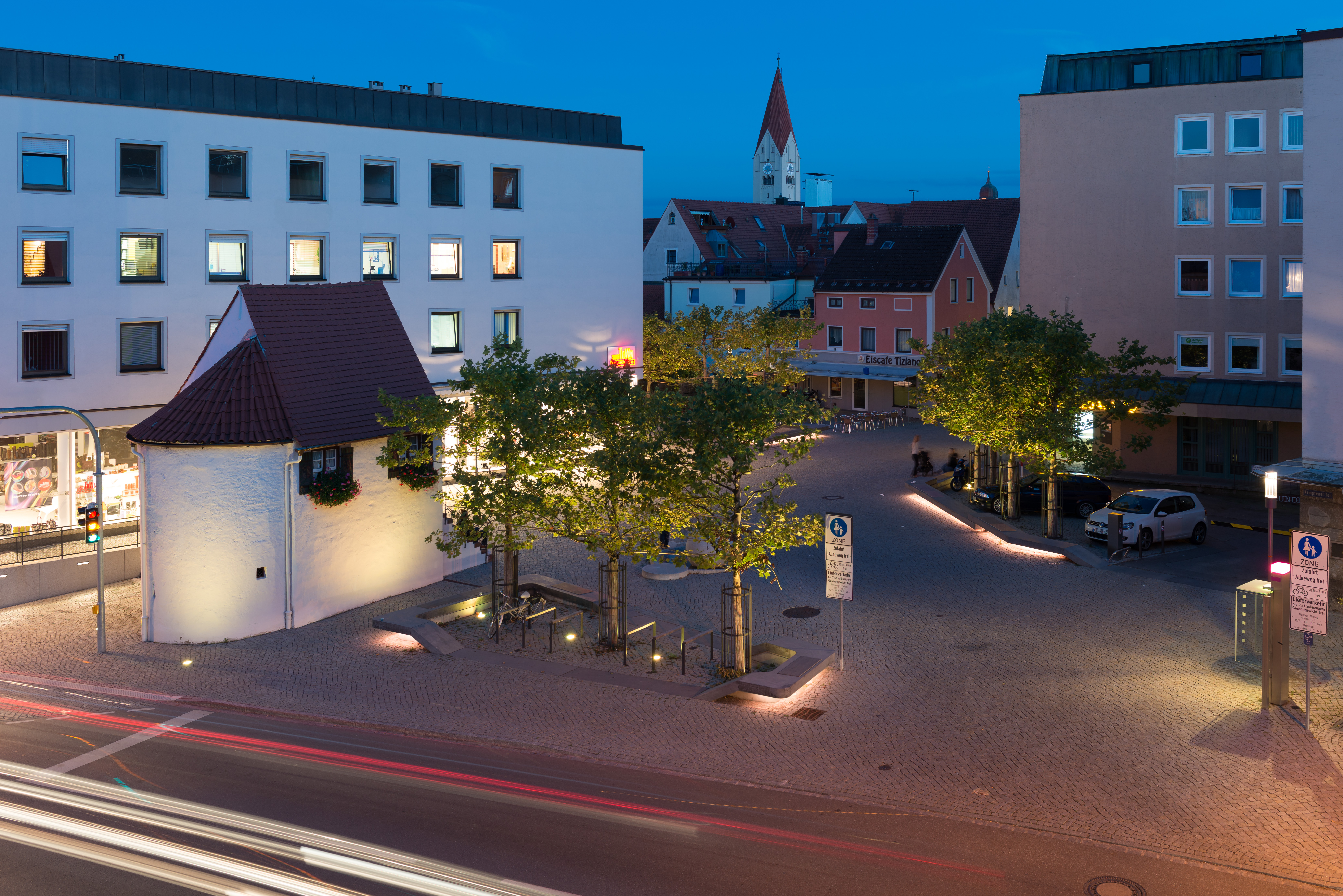 Bild: Blick auf das Zollwärterhaus am Stadteingang in Kaufbeuren, Foto: Johann Hinrichs Photography