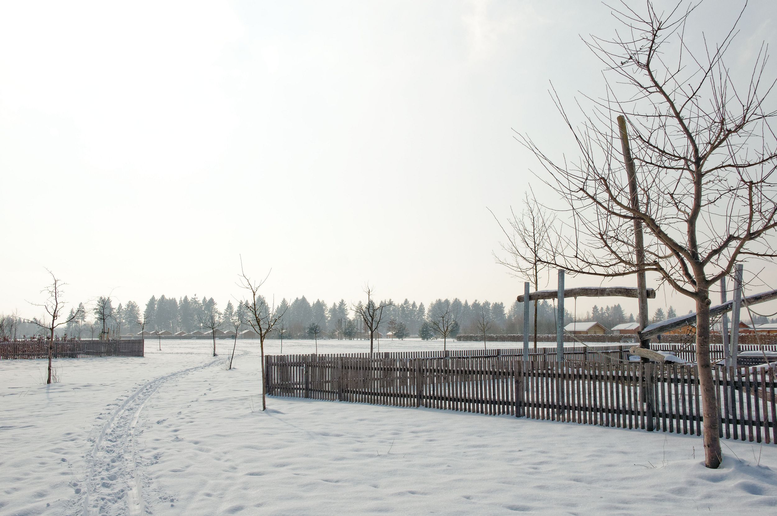 Bild: Blick über die Kleingartenanlagen in die Weite im Winter, Foto: ver.de landschaftsarchitektur